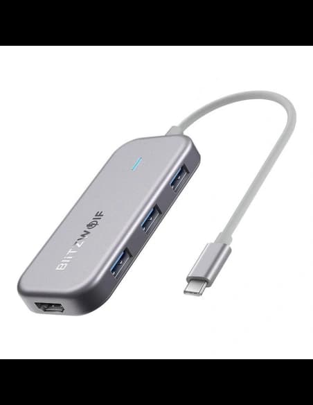Blitzwolf BW-TH5 7 az 1-ben HUB adapter USB-C 1x HDMI, 3x USB 3.0, 1x USB-C PD, 1x SD, 1x Micro SD