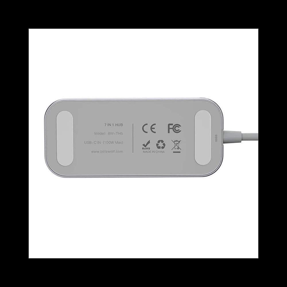 Blitzwolf BW-TH5 7 az 1-ben HUB adapter USB-C 1x HDMI, 3x USB 3.0, 1x USB-C PD, 1x SD, 1x Micro SD - 3