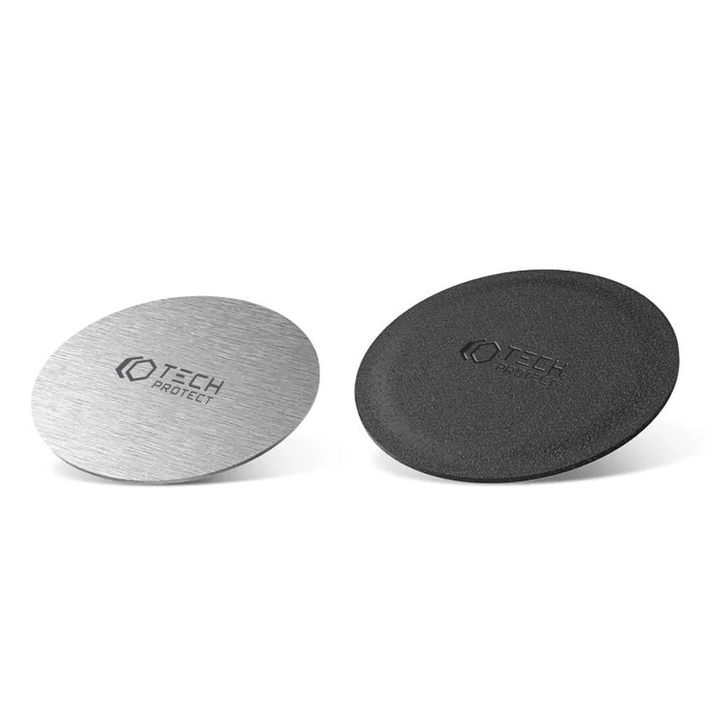 Blaszki do Uchwytów Magnetycznych Tech-Protect Metalplate Magnetic Autós Tartó Ezüst és Fekete [2 PACK] - 1