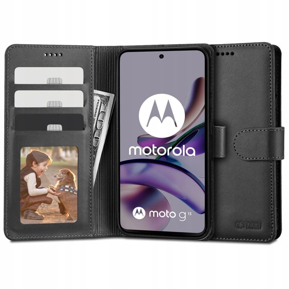 Tech-Protect Tasche Wallet Motorola Moto G13/G23/G53 5G Schwarz