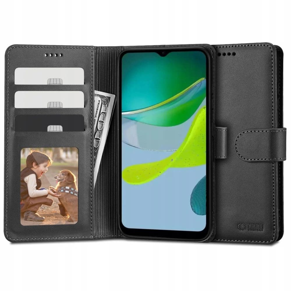 Tech-Protect Tasche Wallet Motorola Moto E13 Schwarz