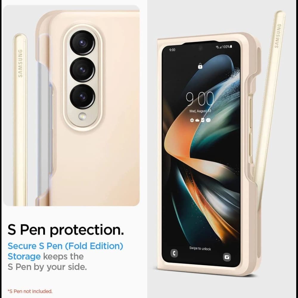 Spigen Samsung Fall dünn Fit Pen Galaxy Z Fold 4 Perlen Elfenbein - 8