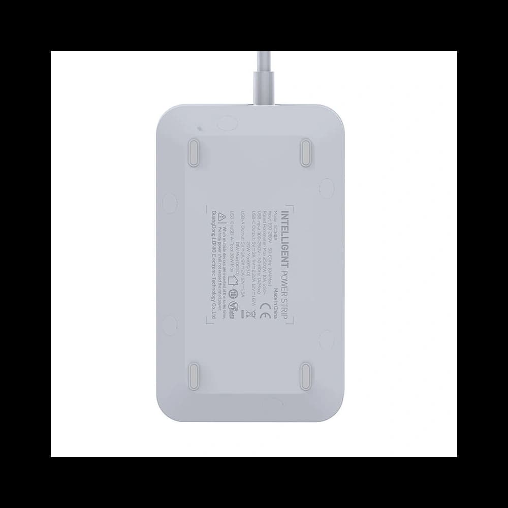 Power strip with 3 AC outlets, 4x USB, LDNIO SC3412, 2500W (gray) - 3