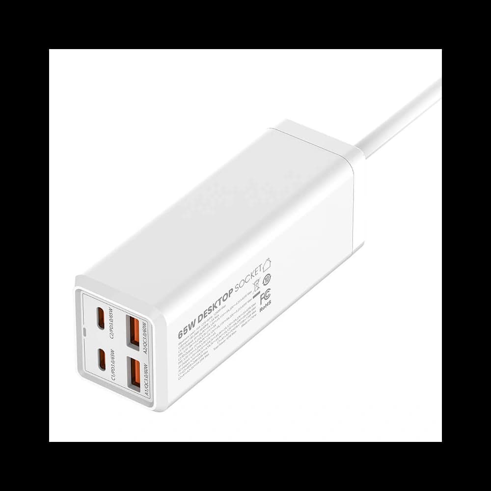 LDNIO SC1418 power strip with 1 AC outlet, 2x USB, 2x USB-C, 2500W (white) - 5