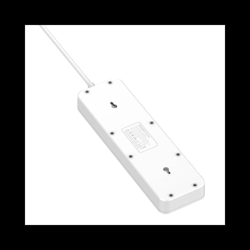 Power strip with 5 AC outlets, 3x USB, USB-C, LDNIO SC5415, 2500W (white) - 3