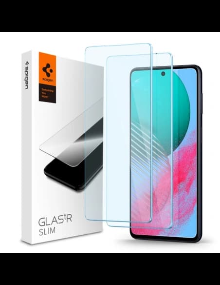 Spigen Samsung Gehärtetes Glas GLAS.tR Slim Galaxy M54 5G Klar [2 PACK]