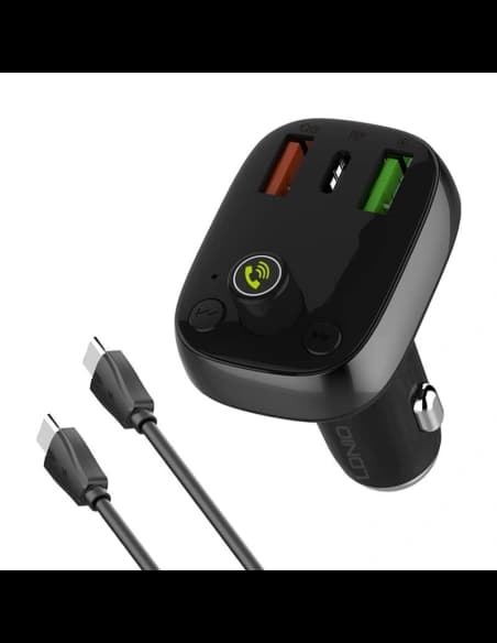 Transmițător FM LDNIO C704Q Bluetooth 2xUSB-A, USB-C + cablu USB-C/USB-C