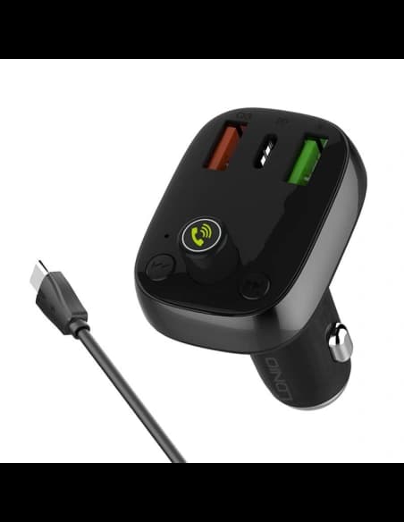Transmițător FM LDNIO C704Q Bluetooth 2xUSB-A, USB-C + cablu USB-C