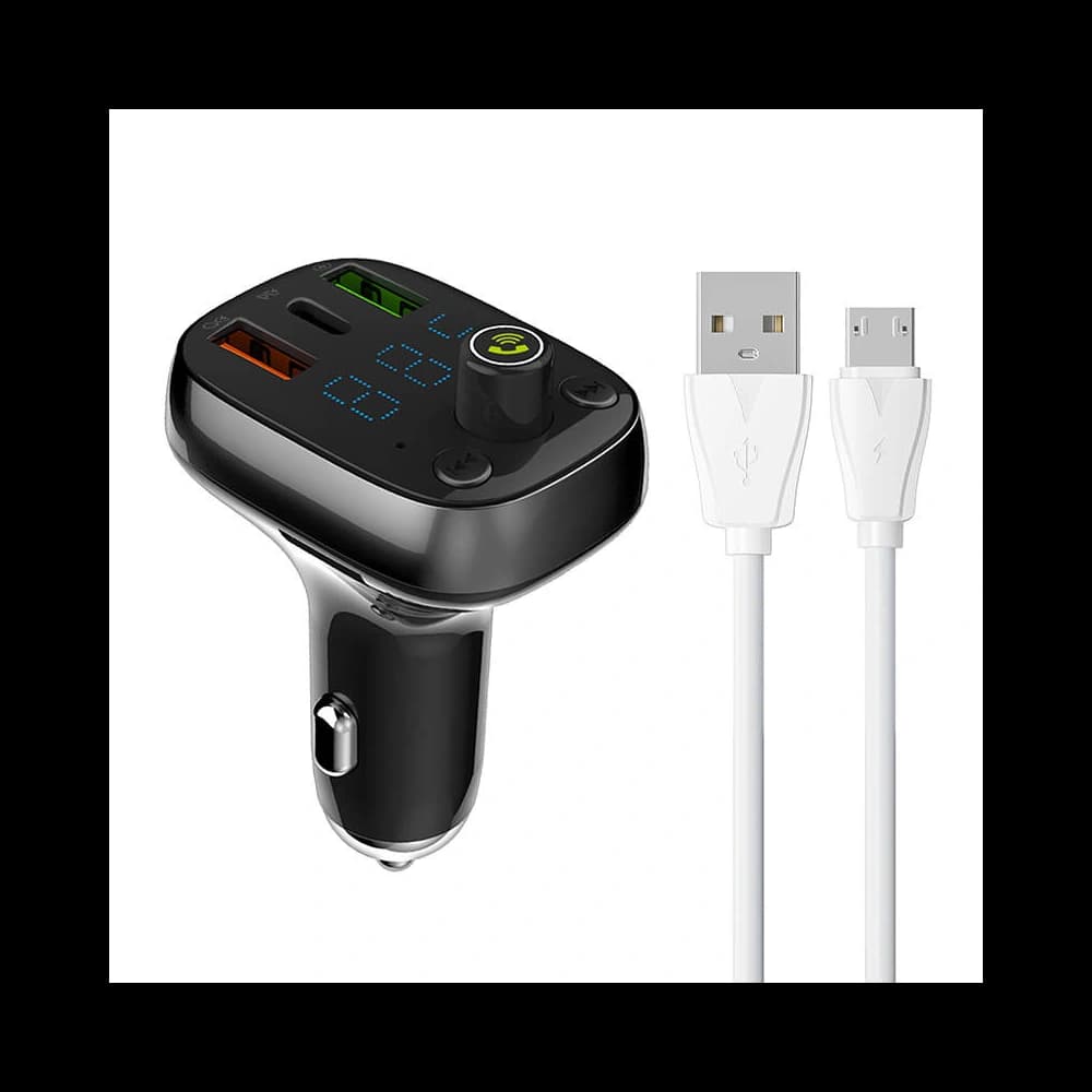 FM adó LDNIO C704Q Bluetooth 2xUSB-A, USB-C + microUSB kábel
