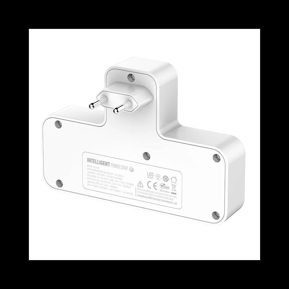 LDNIO SC2311 Power Strip 2x AC, 2USB, USB-C, 2500W with night lamp (white) - 4