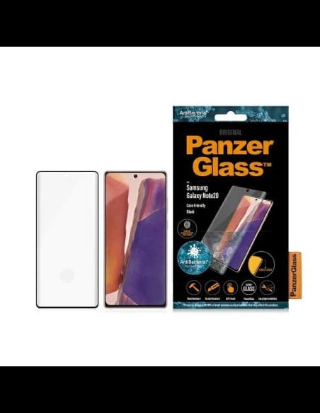 Tvrzené sklo PanzerGlass Curved Super+ Samsung Galaxy Note 20 Case Friendly Finger Print AntiBacterial černé/black