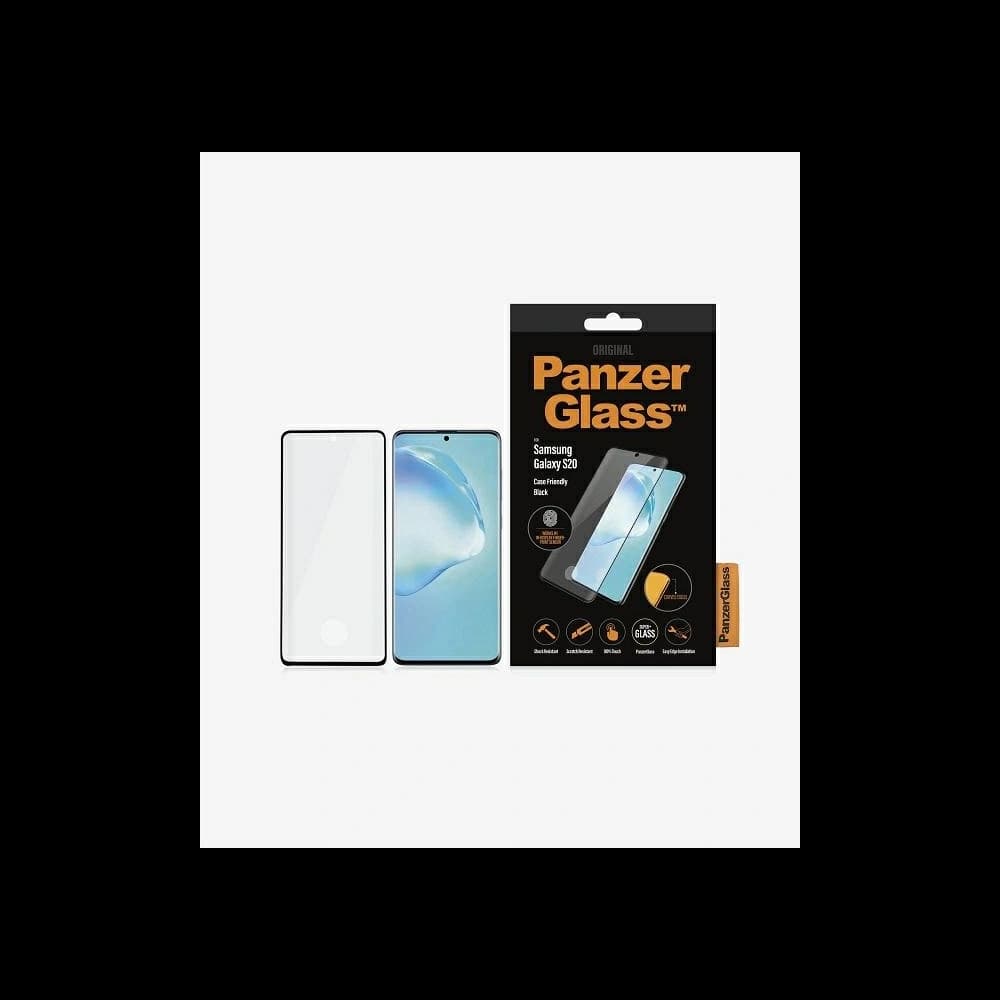 Tvrzené sklo PanzerGlass Curved Super+ Samsung Galaxy S20 Case Friendly Finger Print černé/black