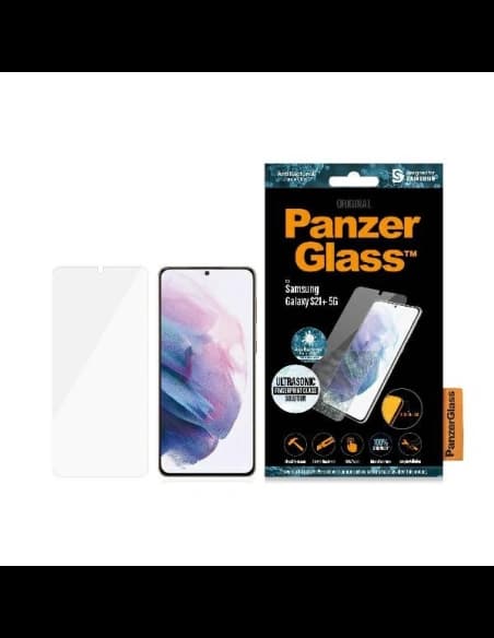 PanzerGlass Samsung Gehärtetes Glas E2E Microfracture Galaxy S21+ Plus Case Friendly Finger Print AntiBacterial schwarz/schwarz