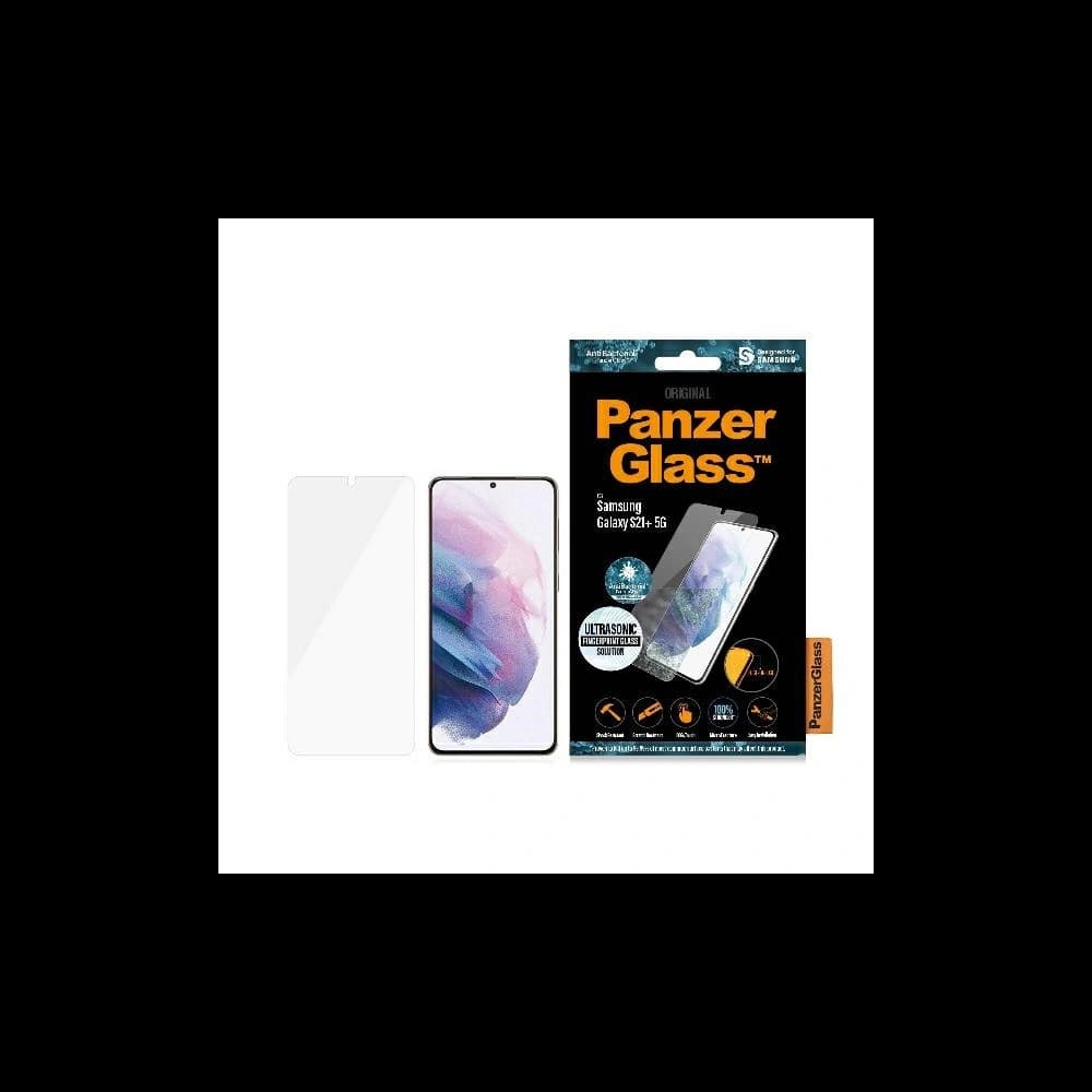Tvrzené sklo PanzerGlass E2E Microfracture Samsung Galaxy S21+ Plus Case Friendly Finger Print AntiBacterial černý/black
