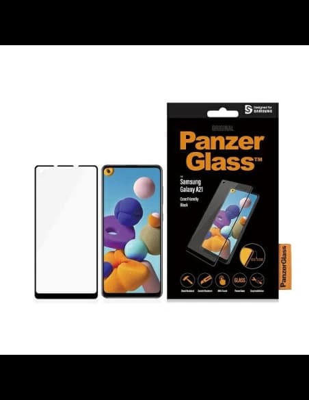 PanzerGlass Samsung Gehärtetes Glas E2E Regular Galaxy A21 Case Friendly schwarz/schwarz