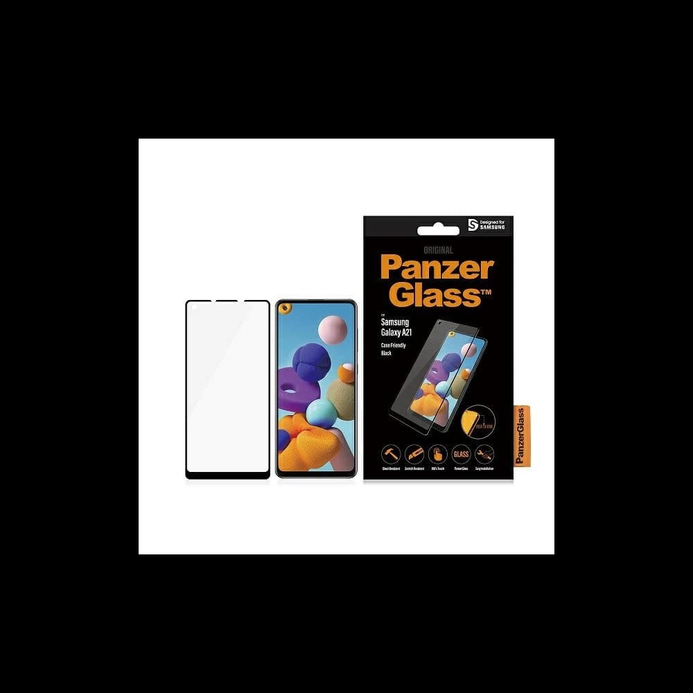 PanzerGlass Samsung Gehärtetes Glas E2E Regular Galaxy A21 Case Friendly schwarz/schwarz