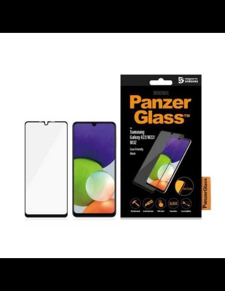 Sticlă securizată PanzerGlass E2E Regular Samsung Galaxy A22 4G/M22/M32 Case Friendly negru/black 7278