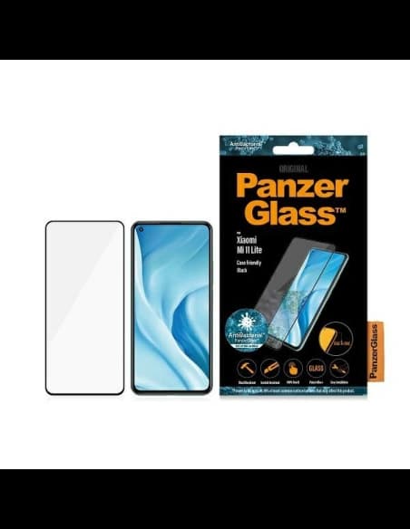 Tvrzené sklo PanzerGlass E2E Regular Xiaomi Mi 11 Lite 5G Case Friendly Antibakteriální černé/black