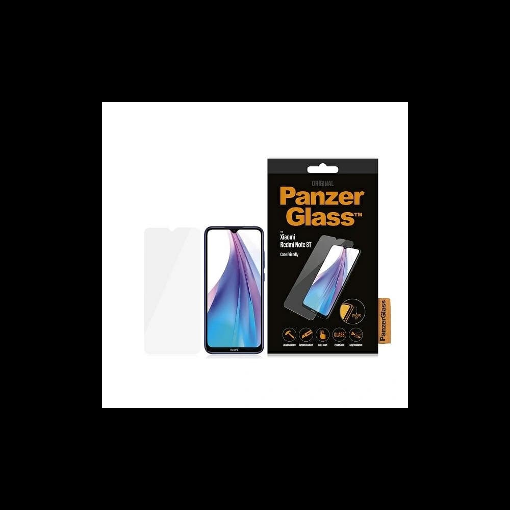 PanzerGlass Xiaomi Tempered Glass E2E Regular Redmi Note 8T Case Friendly schwarz/schwarz