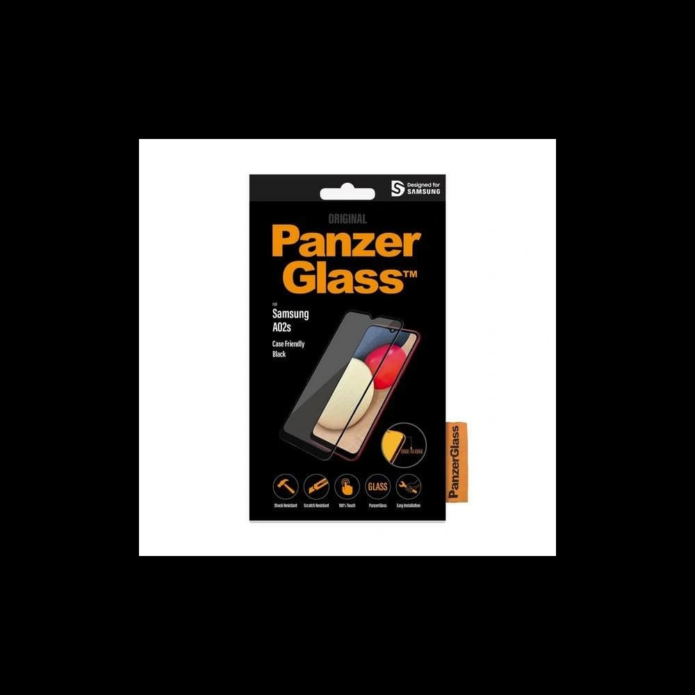 Sticlă securizată PanzerGlass E2E Super+ Samsung Galaxy A02s Case Friendly AntiBacterial negru/black - 3