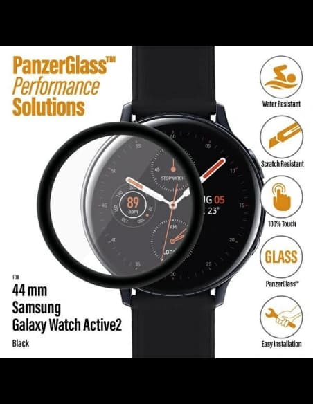 PanzerGlass Samsung Gehärtetes Glas Galaxy Watch Active 2 44mm schwarz/schwarz