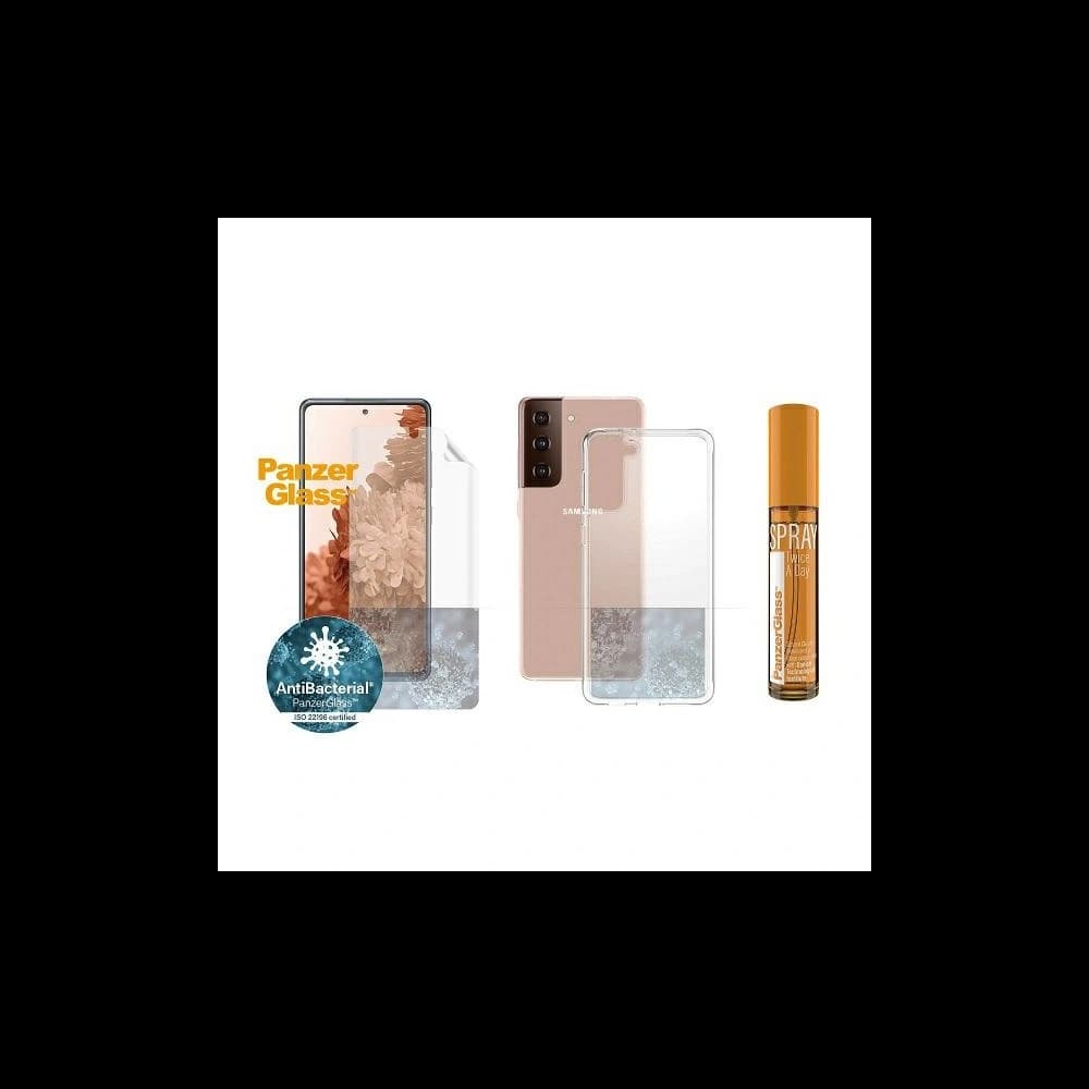 PanzerGlass Start Kit Samsung Galaxy S21+ Plus + TPU Screen Protector + ClearCase + Spray 30ml