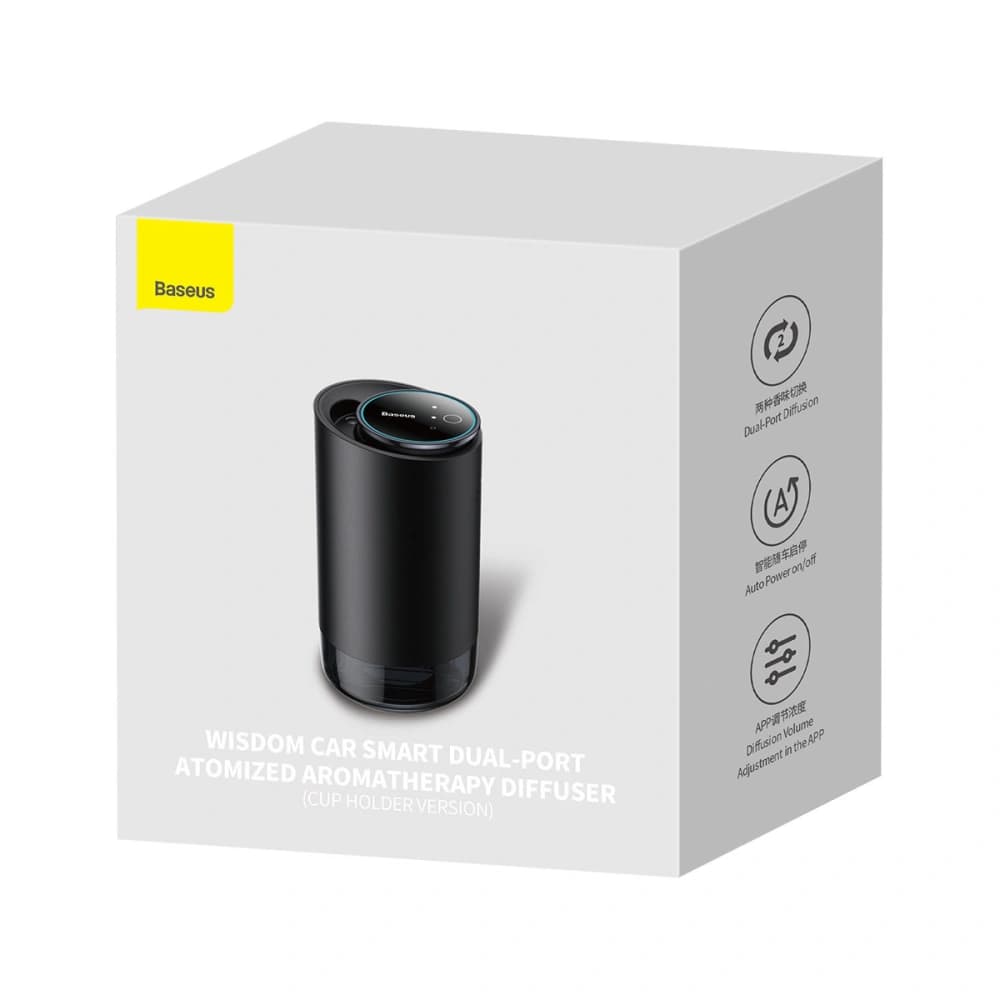 Automobilový osvěžovač vzduchu Baseus černý (bílý čaj / šťavnatý broskev) + kabel USB-C 1m - 5