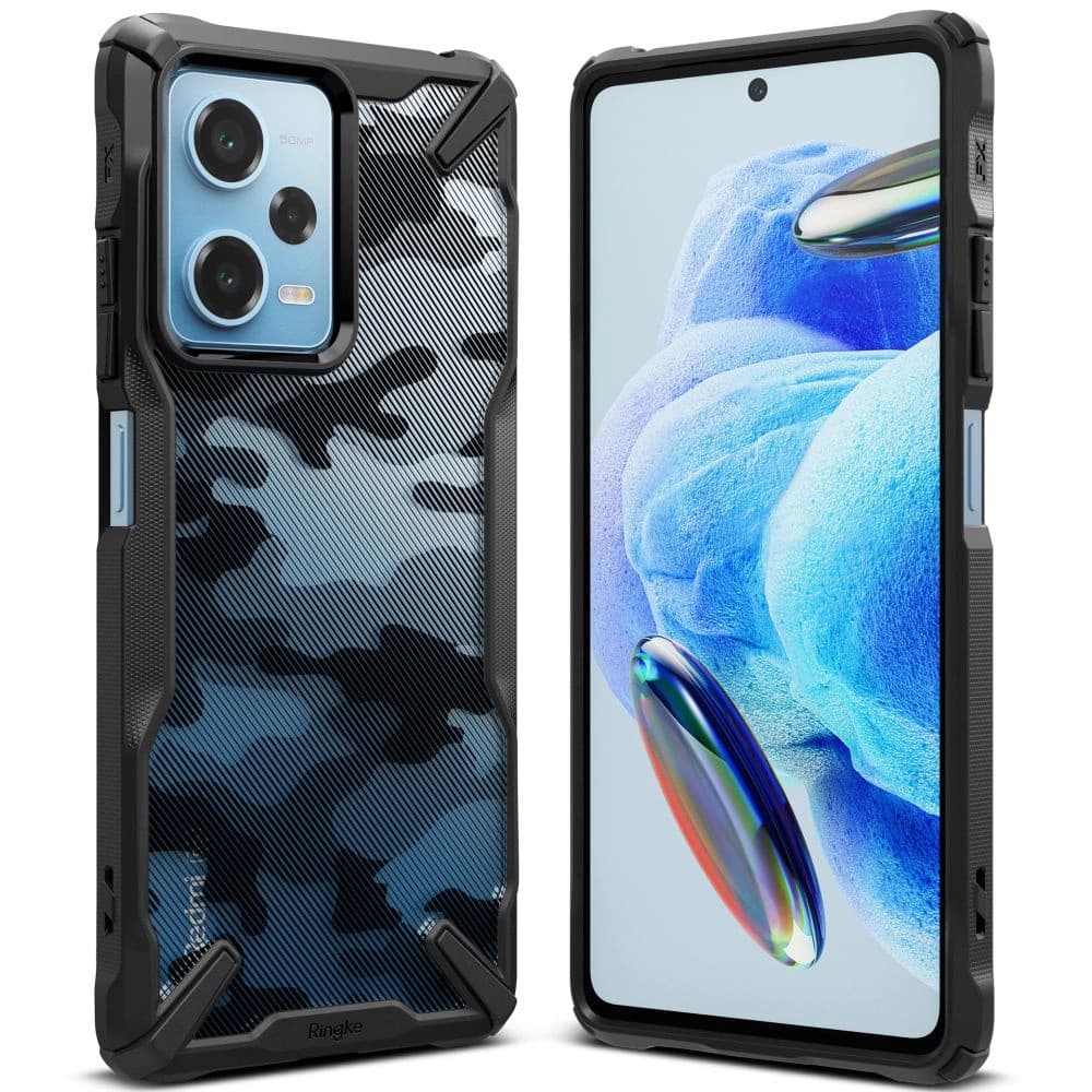 Etui Ringke Fusion-X Design Xiaomi Redmi Note 12 Pro 5G/POCO X5 Pro 5G Camo (Moro) černé - 2