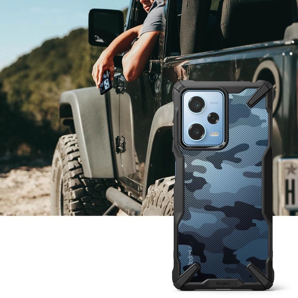 Etui Ringke Fusion-X Design Xiaomi Redmi Note 12 Pro 5G/POCO X5 Pro 5G Camo (Moro) černé - 9