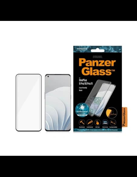 PanzerGlass E2E Microfracture OnePlus 9 Pro Case Friendly black Antibacterial