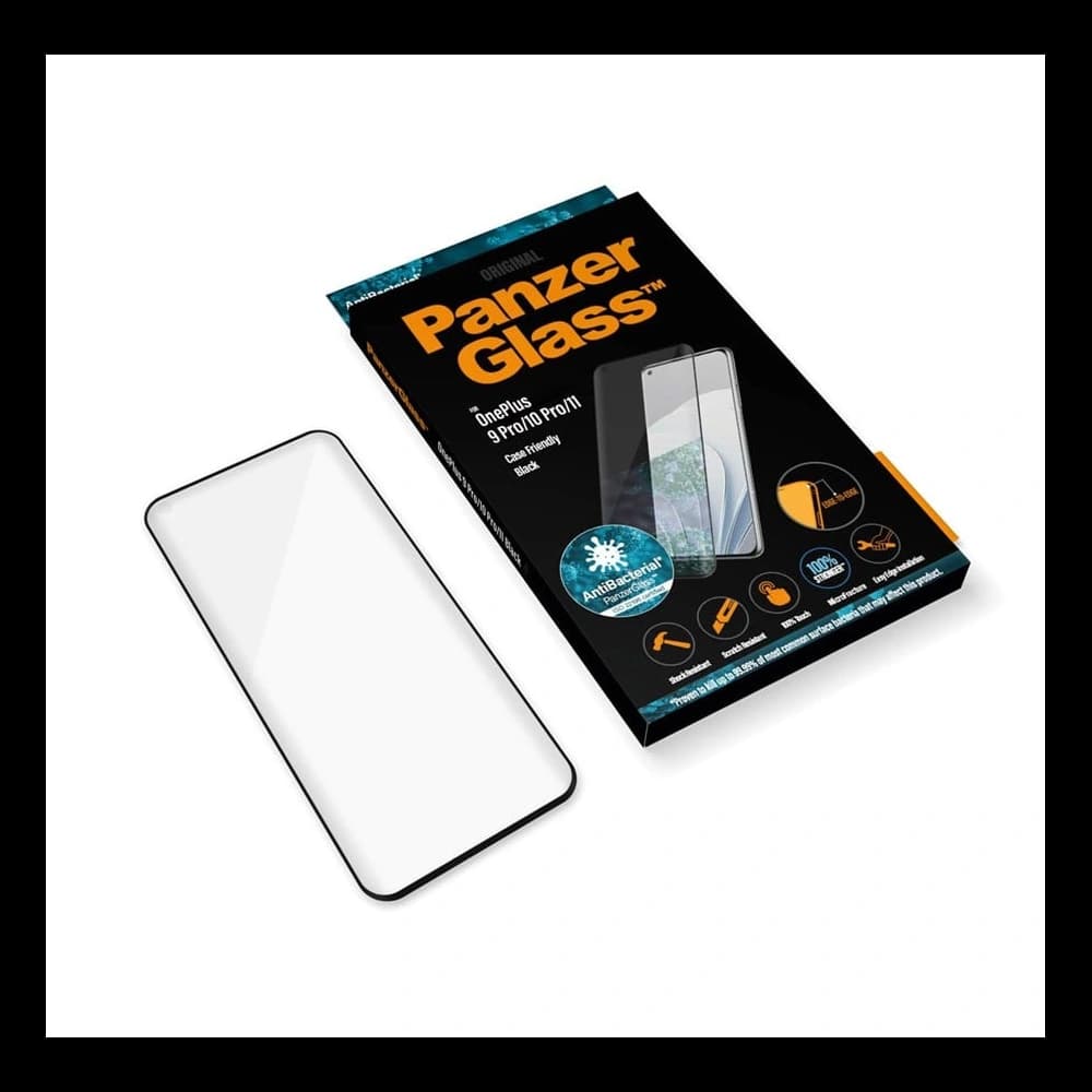 PanzerGlass E2E Microfracture OnePlus 9 Pro Case Friendly black Antibacterial - 2