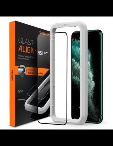 Gehärtetes Glas Spigen GLAS.tR AlignMaster Apple iPhone 11 Pro Max Schwarz