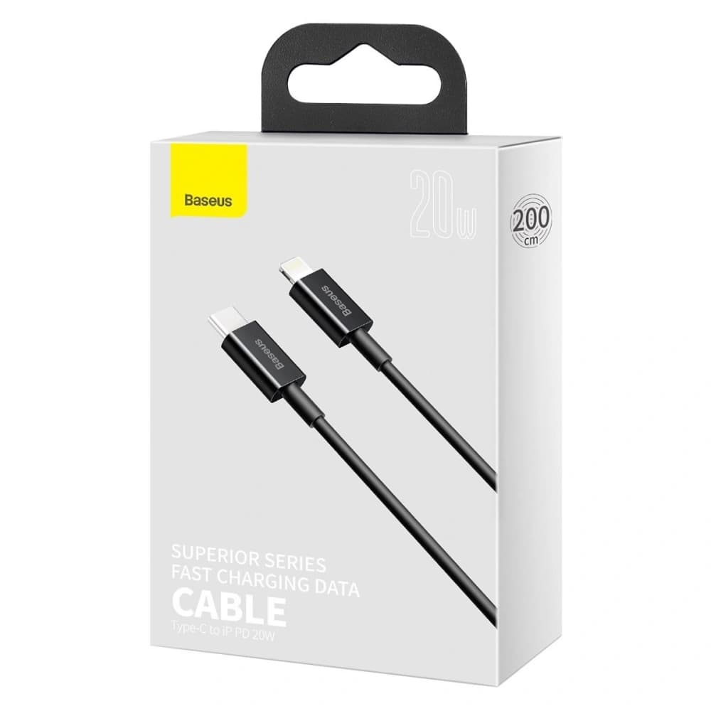 Kabel Baseus Superior Series USB-C/Lightning 20W, PD, 2m (černý) - 10