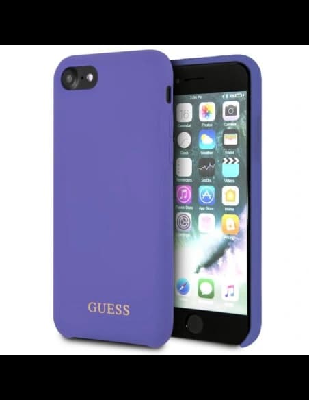 Etui Guess GUHCI8LSGLUV Apple iPhone 8/7 lila színű kemény szilikon tok
