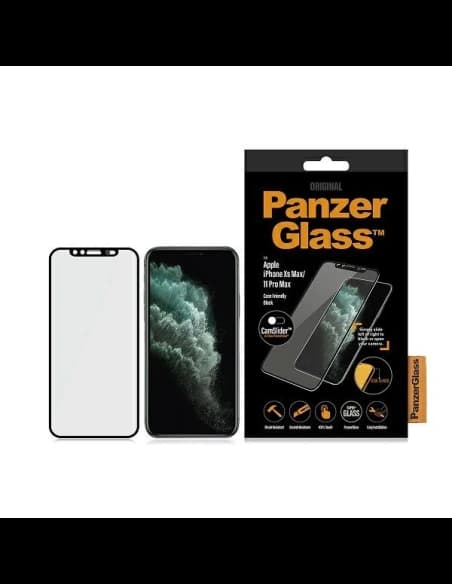 Sticlă temperată PanzerGlass E2E Super+ Apple iPhone 11 Pro Max/XS Max Case Friendly CamSlider negru/black