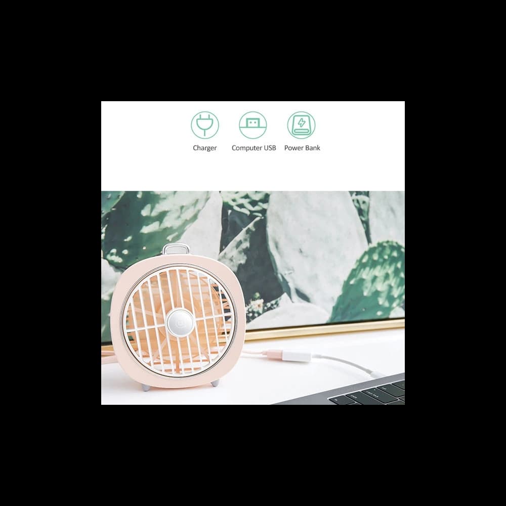 USAMS Desktop Mini Fan with LED pink (US-ZB065) - 3