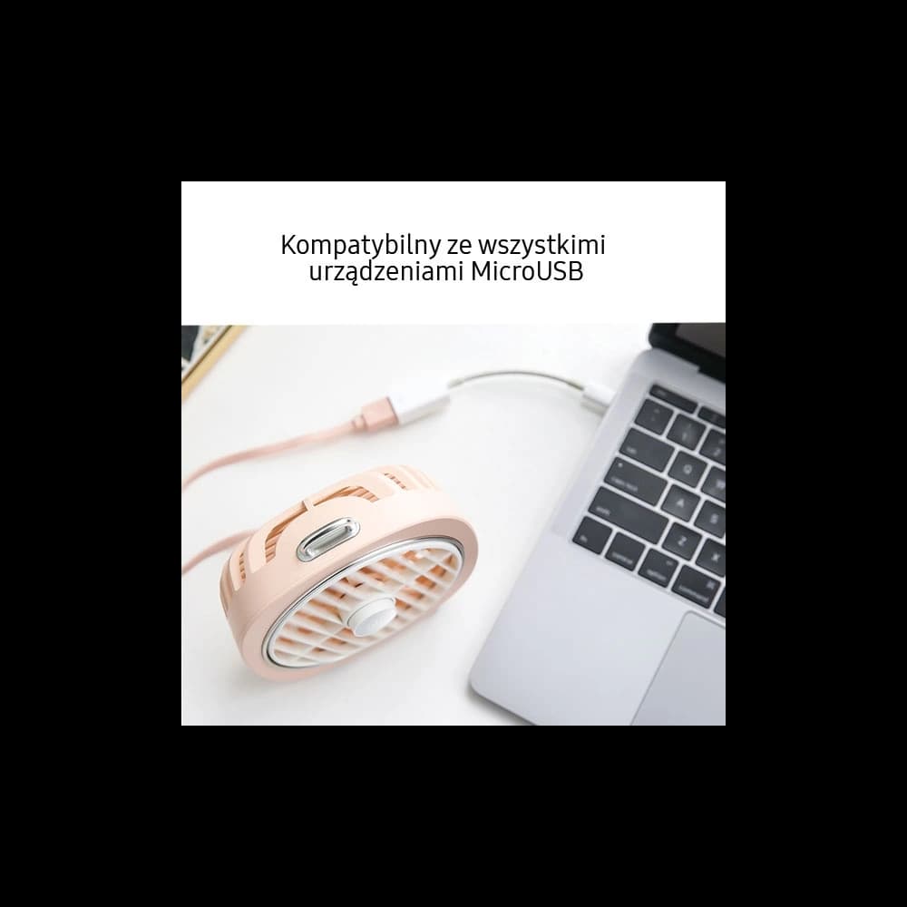 USAMS Desktop Mini Fan with LED pink (US-ZB065) - 4