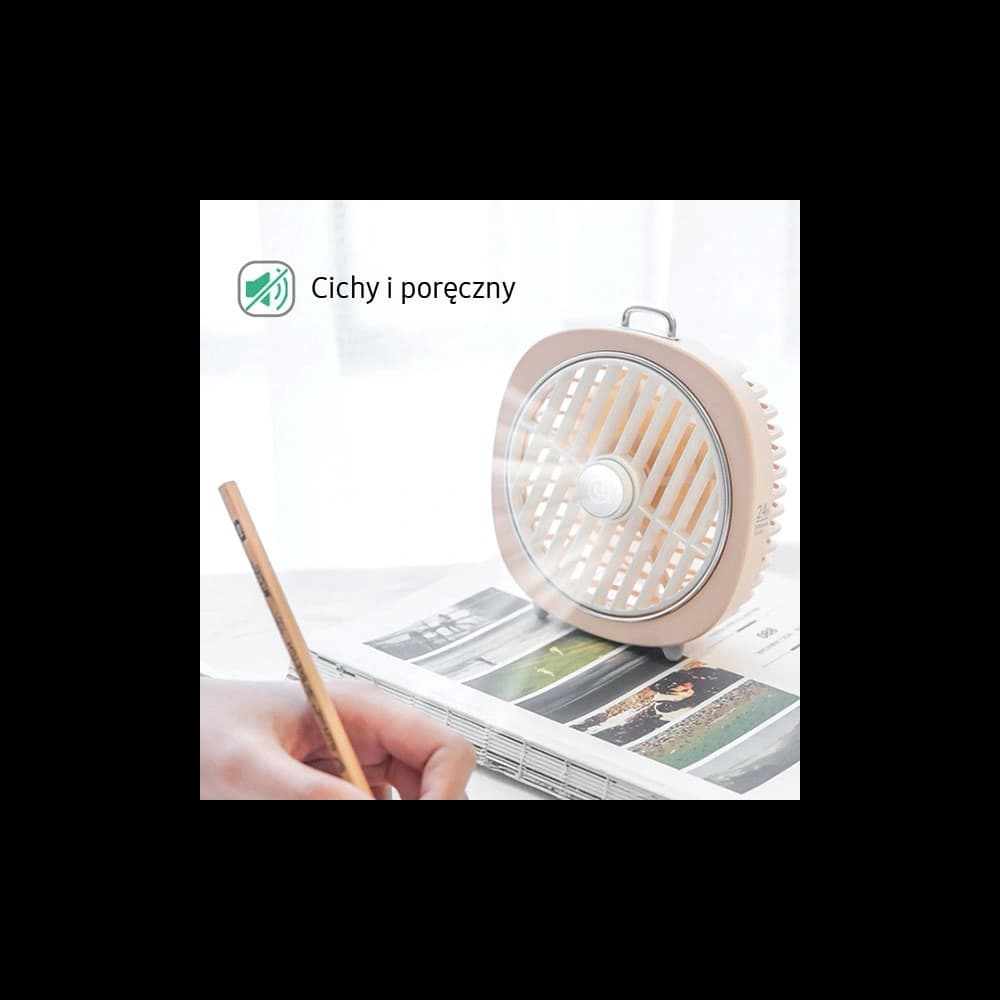 USAMS Desktop Mini Fan with LED pink (US-ZB065) - 9