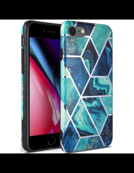 Etui Tech-Protect Marble 2 Apple iPhone SE 2022/SE 2020/8/7 Kék