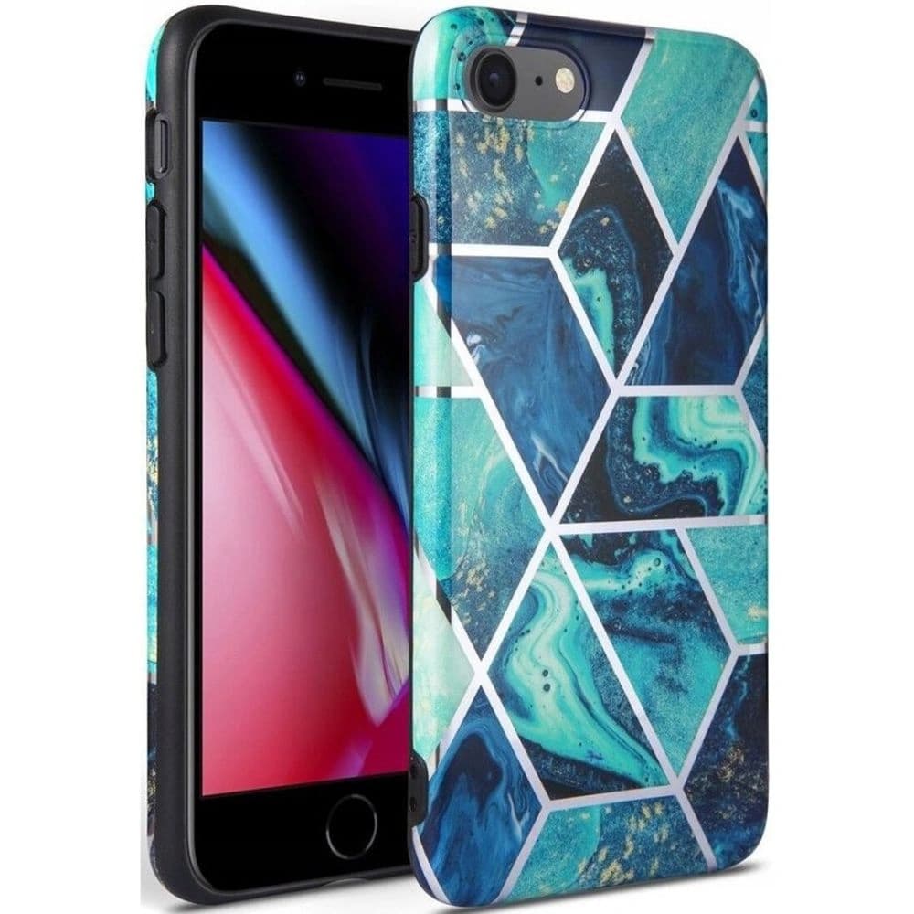 Etui Tech-Protect Marble 2 Apple iPhone SE 2022/SE 2020/8/7 Kék