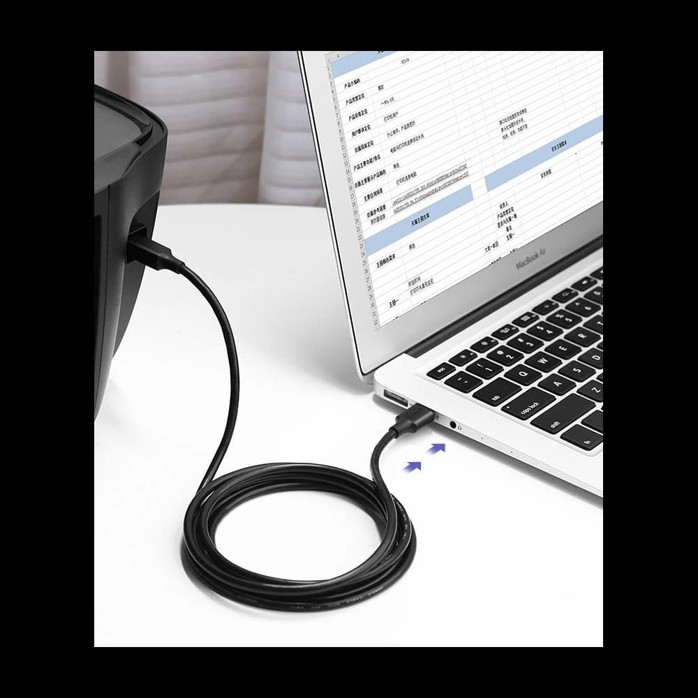 UGREEN US135 USB-B/USB-C nyomtató kábel 480 Mbps 1,5 m fekete - 3