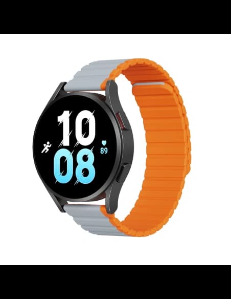 Dux Ducis Magnetarmband 22mm LD Version Galaxy Watch 3 45mm/S3/Huawei Watch Ultimate/GT3 SE 46mm grau-orange