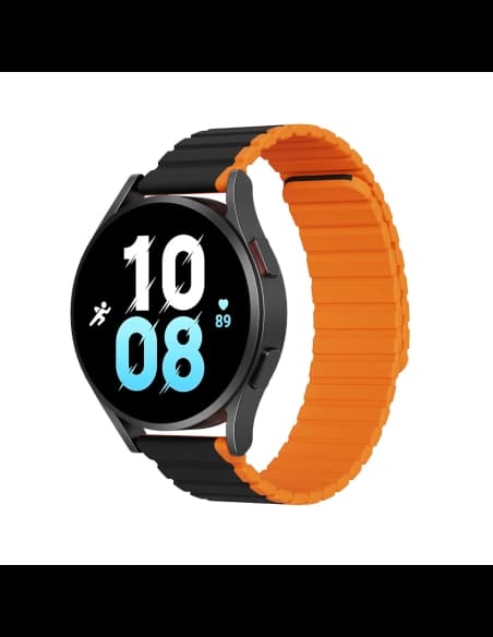 Dux Ducis Magnetarmband 22mm LD Version Galaxy Watch 3 45mm/S3/Huawei Watch Ultimate/GT3 SE 46mm schwarz/orange