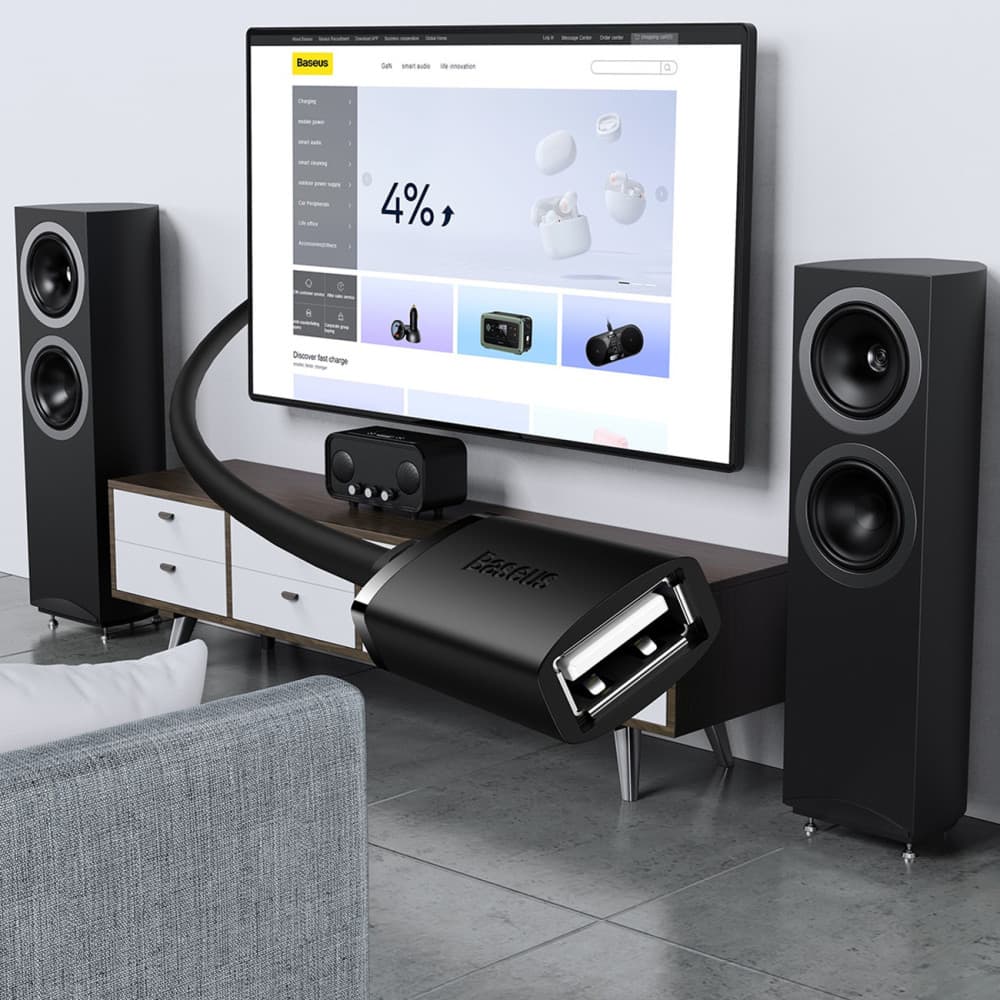 Extension Cable Baseus AirJoy Series USB 2.0 0.5m black - 7