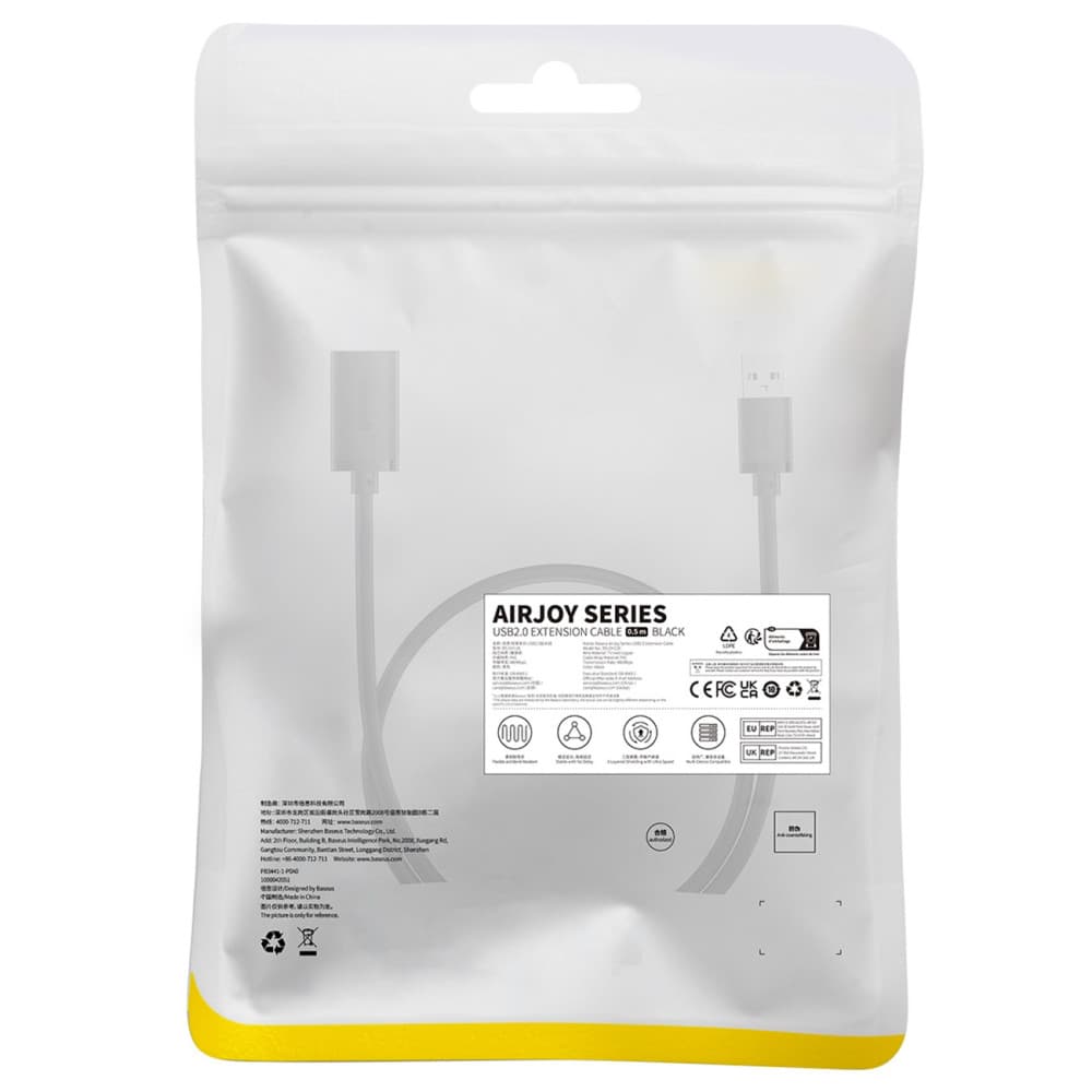 Extension Cable Baseus AirJoy Series USB 2.0 0.5m black - 11