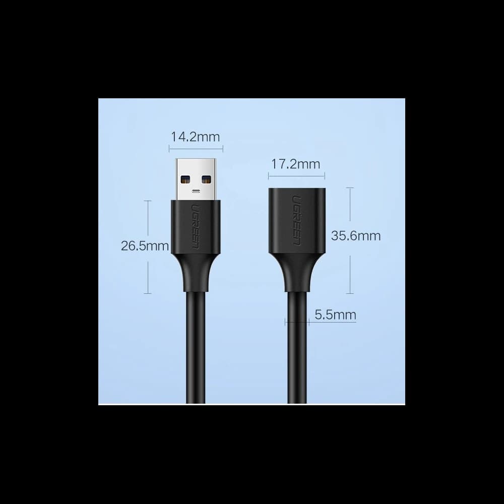 UGREEN US129 USB-A 3.0/USB-A 3.0 2m fekete hosszabbító kábel - 17