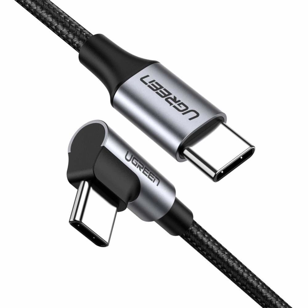 0.5m UGREEN US255 USB-C/USB-C-Winkelkabel 3A, 60W, (schwarz) - 1