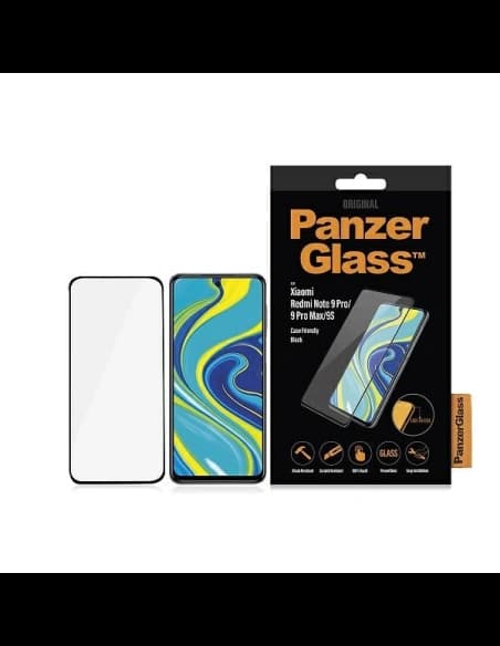 PanzerGlass Xiaomi Sticlă temperată E2E Regular Redmi Notă 9S/9 Pro/9 Pro Max Caz Friendly negru / negru