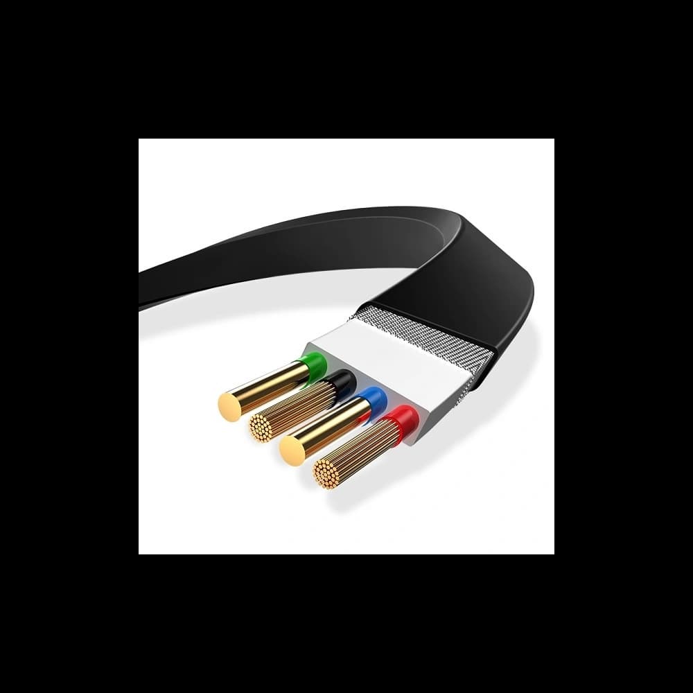 Kábel tekercses USAMS U1 US-SJ192 2w1 USB-A/Lightning/microUSB 1m fekete/black - 4