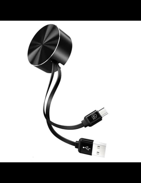 USAMS U-Bin US-SJ163 USB-A/microUSB 2A 1m fekete/kábel spirálos
